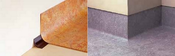 Натуральный линолеум marmoleum настеленный с заведением на стену Marmoleum настеленный с заведением на стену